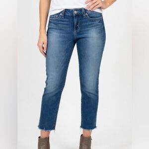 True Religion Rhinestone Pocket Raw Hem Jeans